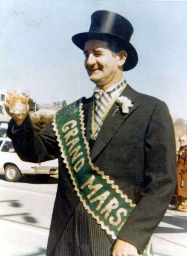 Photo of St. Patrick's Day Parade Grand Marshal Pat Sweeney on 3.17.1972