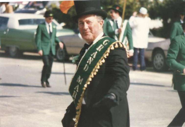 Photo of St. Patrick's Day Parade Grand Marshal Frank Tuma Sr. on 3.17.1987