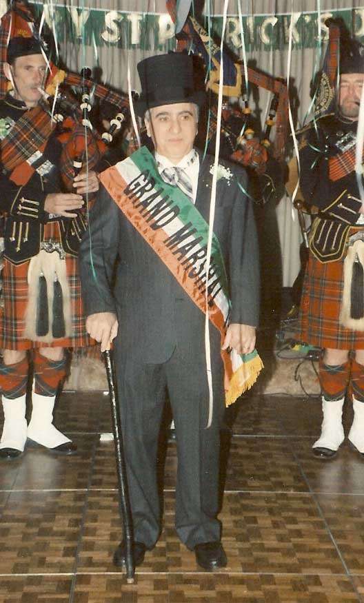 Photo of St. Patrick's Day Parade Grand Marshal Pete Chimpoukis on 3.17.1989